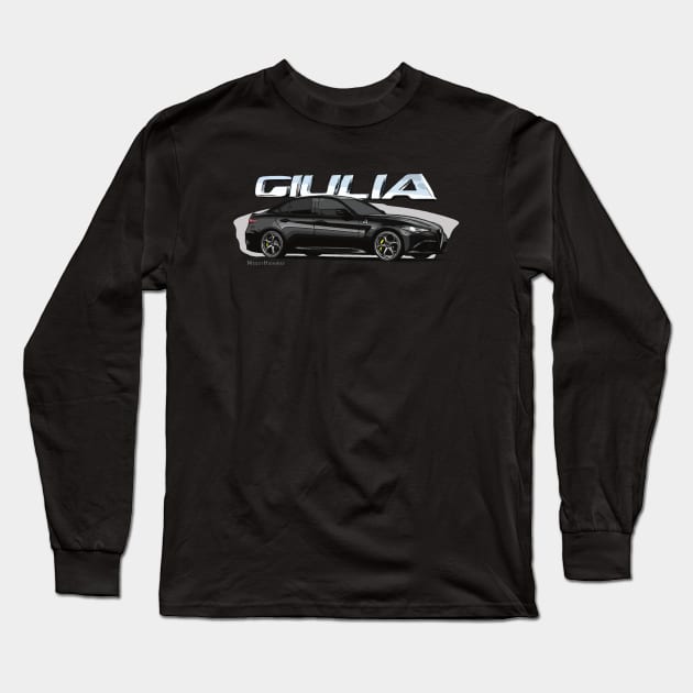 Alfa Romeo Giulia Quadrifoglio black Long Sleeve T-Shirt by MessyHighway